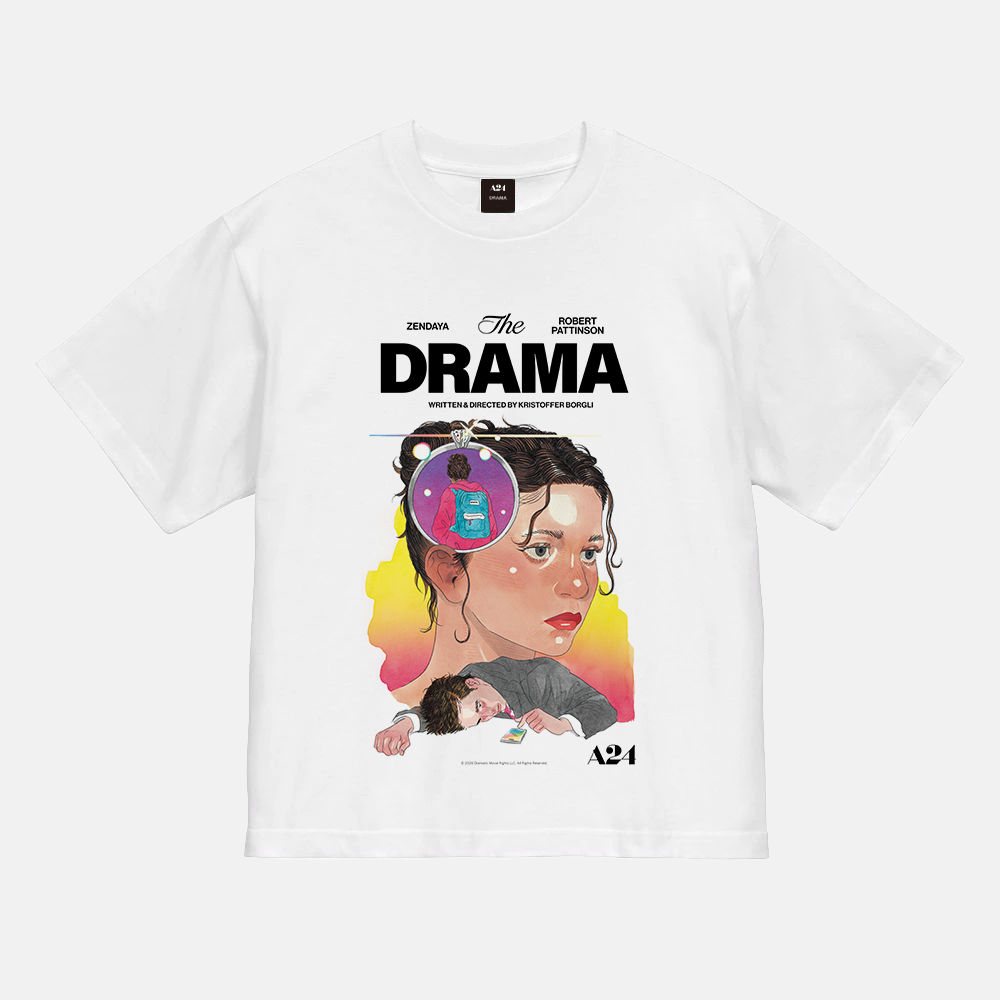 A24公認『ドラマなふたり』我喜屋位瑳務 イラスト 日本オリジナルTシャツ（ホワイト）