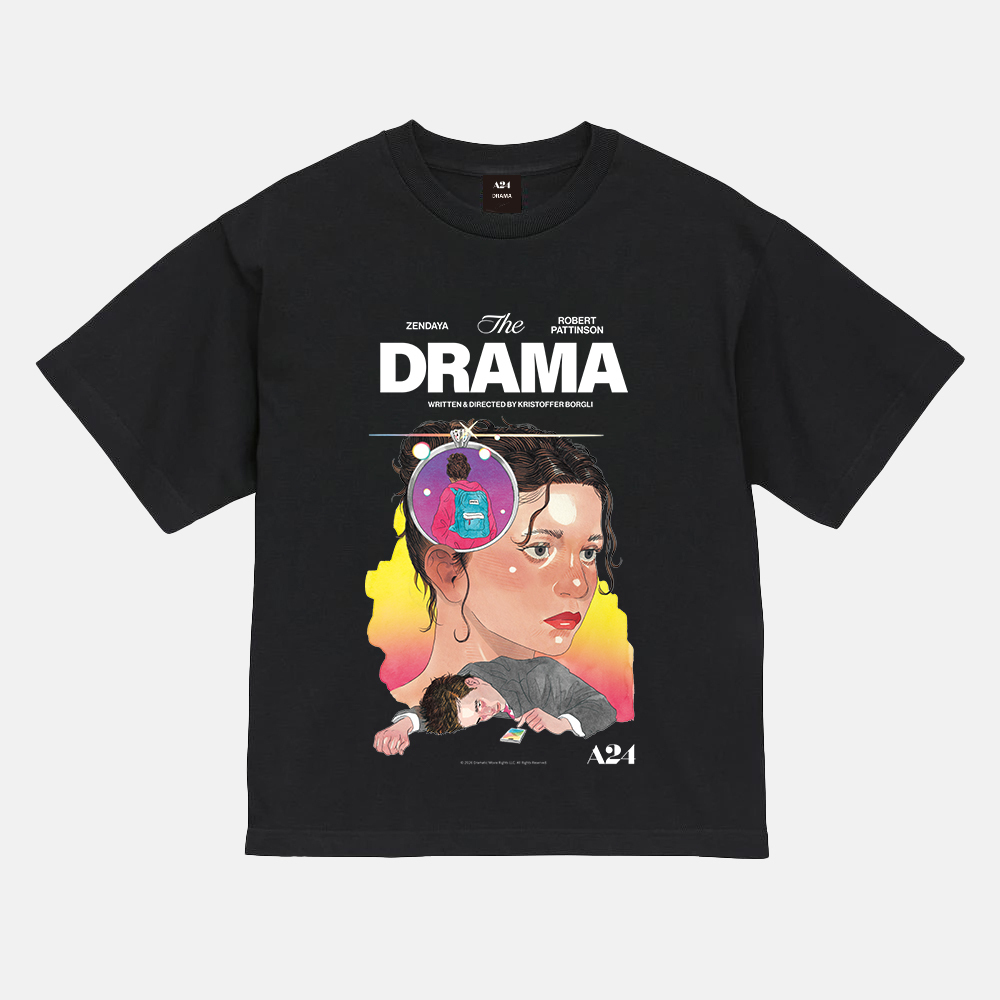A24公認『ドラマなふたり』我喜屋位瑳務 イラスト 日本オリジナルTシャツ（ブラック）